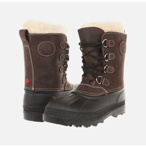 Kamik Pearson Shearling Boots Gaucho Brown Waterproof Leather Size 8